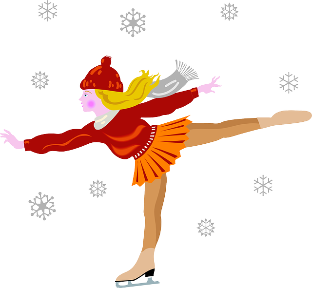 女孩 数字 滑冰 - 免费矢量图形