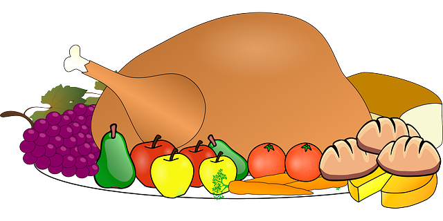 火鸡 食物 感恩 - 免费矢量图形
