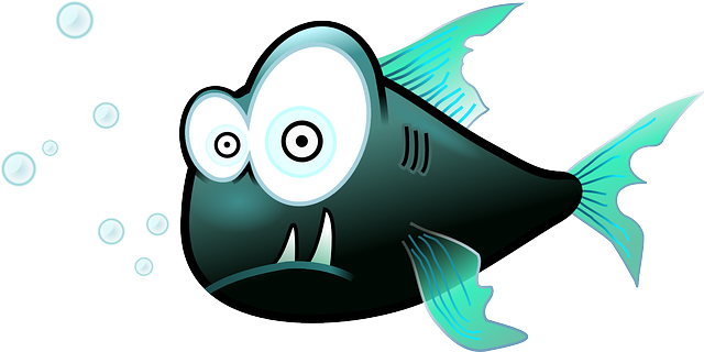 鱼 食人鱼 卡通片 - 免费矢量图形