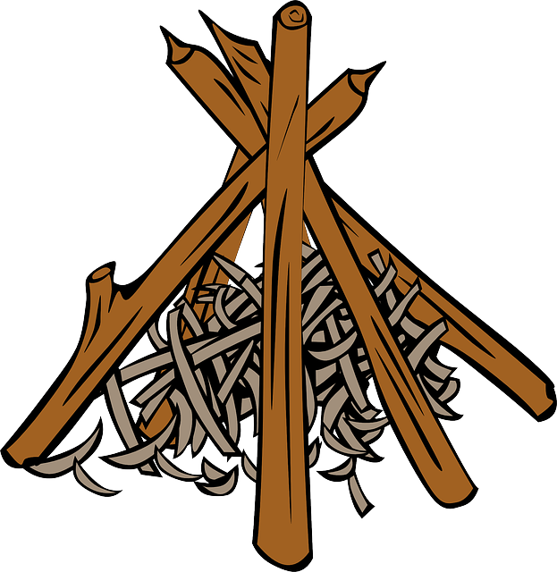 树干 营火 刨花 - 免费矢量图形