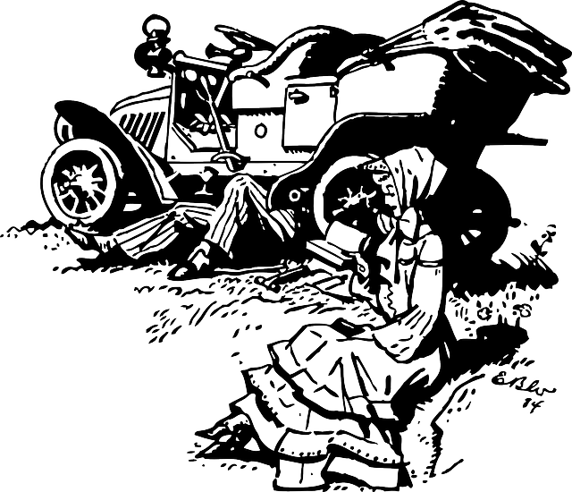 分解 崩溃了 汽车修理 - 免费矢量图形
