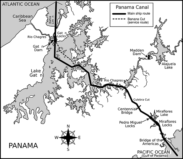 巴拿马运河 巴拿马地图 巴拿马地峡 - 免费矢量图形
