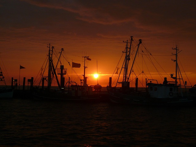 日落 北海 北弗里斯兰 - 上的免费照片