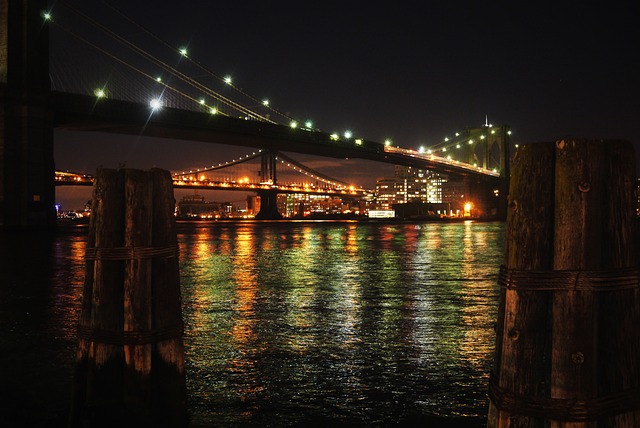 布魯克林大橋 紐約 夜景 - 上的免费照片