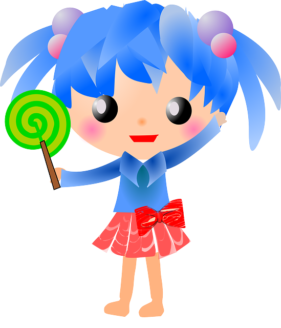棒糖 糖果 女孩 - 免费矢量图形