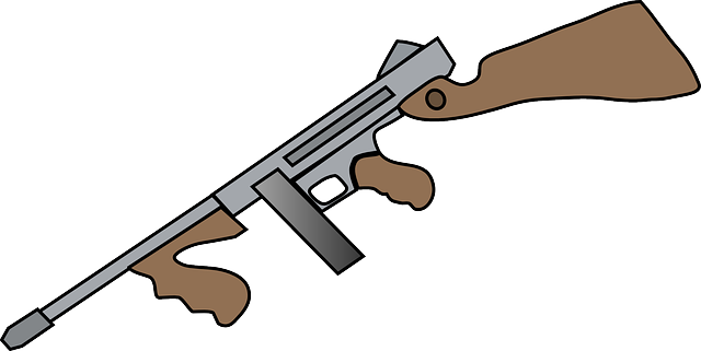 机枪 枪 汤普森冲锋枪 - 免费矢量图形