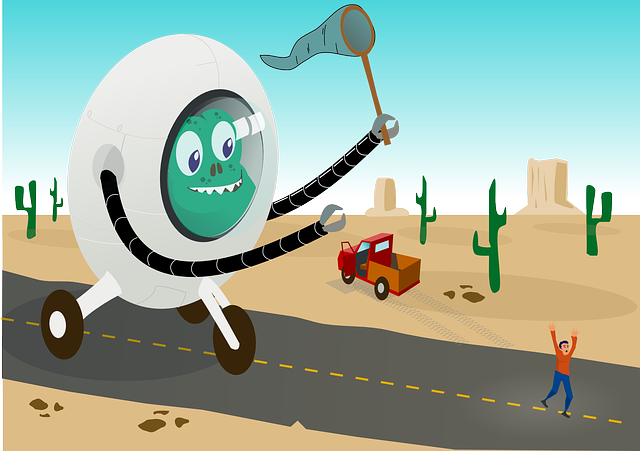 怪物 外星人 追逐 - 免费矢量图形