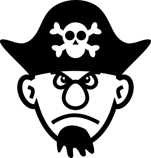 海盗 骷髅和交叉骨 黑色的 - 免费矢量图形