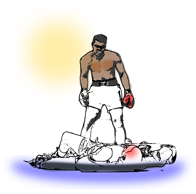 拳击手 男人 挖空 - 免费矢量图形