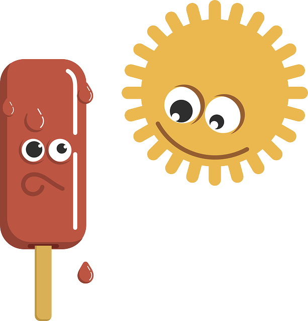 融化 冰棒 太阳 - 免费矢量图形