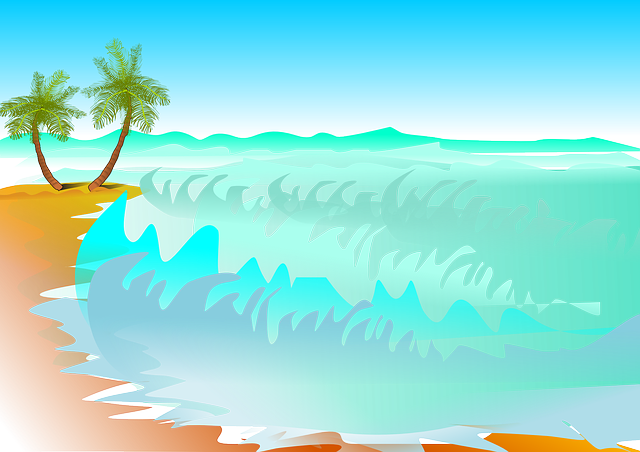 棕榈树 海滩 海洋 - 免费矢量图形