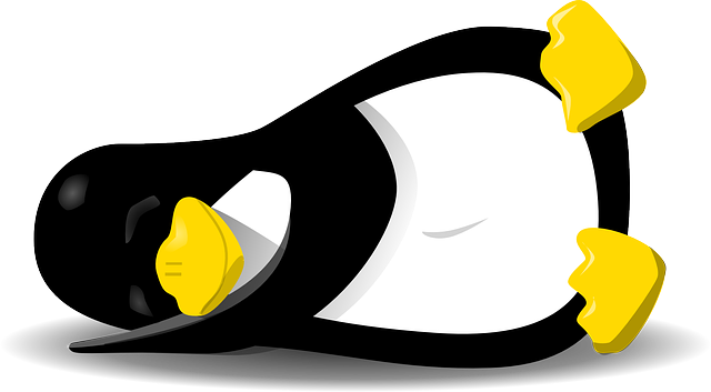 企鹅 Linux 睡眠 - 免费矢量图形