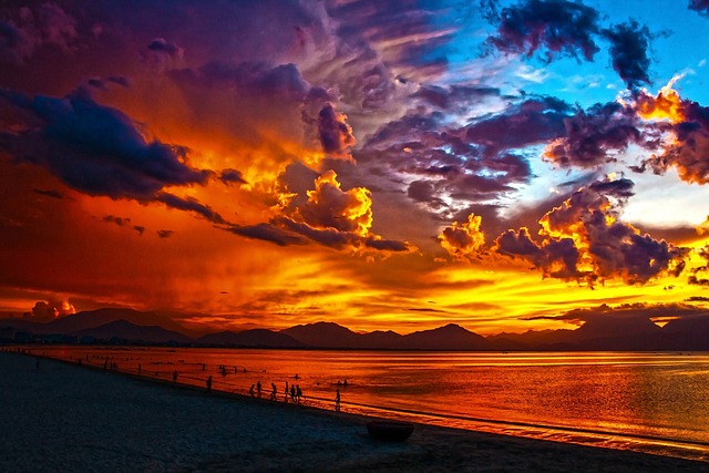 海滩 泻湖 日落 Da Nang - 上的免费照片