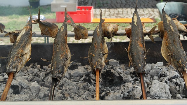 Steckerlfisch 鲐鱼 炙烤 - 上的免费照片