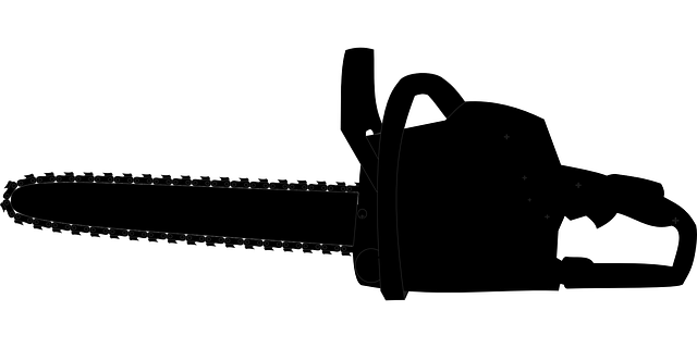 电锯 黑色的 轮廓 - 免费矢量图形