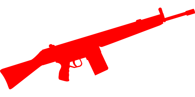 自动武器 步枪 红色的 - 免费矢量图形