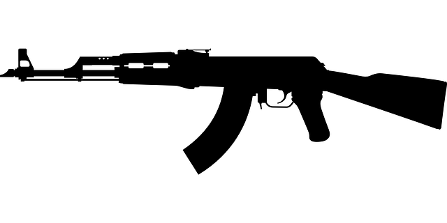 卡拉什尼科夫 自动武器 轮廓 - 免费矢量图形