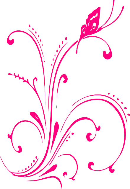 蝴蝶 花饰 粉色的 - 免费矢量图形