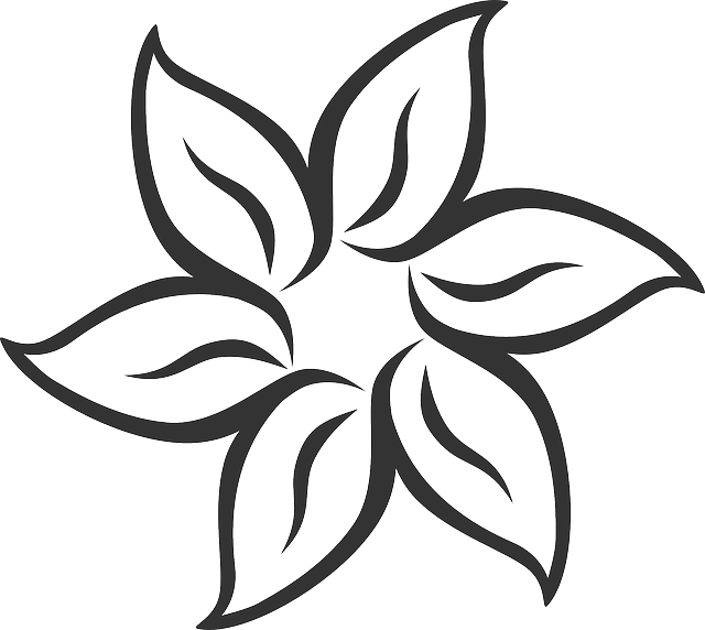 花 对称的 树叶 - 免费矢量图形