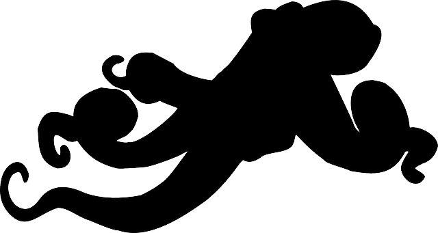 章鱼 黑色的 海妖 - 免费矢量图形