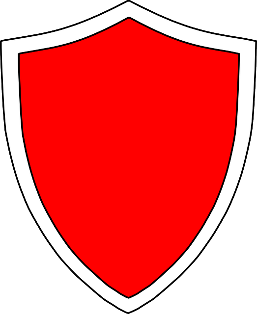 盾 红色的 白框 - 免费矢量图形
