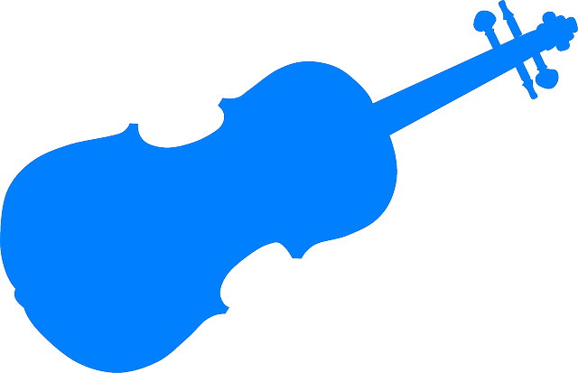 蓝色的 小提琴 轮廓 - 免费矢量图形