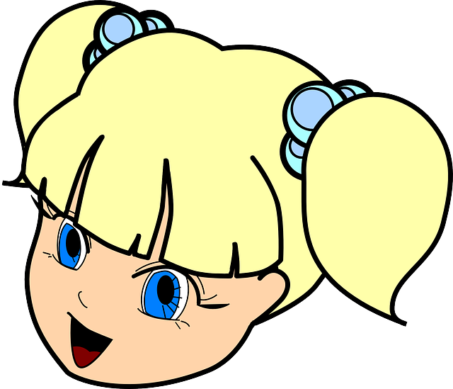 女孩 卡通片 可爱的 - 免费矢量图形