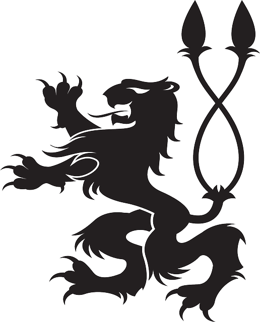 狮子 纹章的动物 双尾 - 免费矢量图形