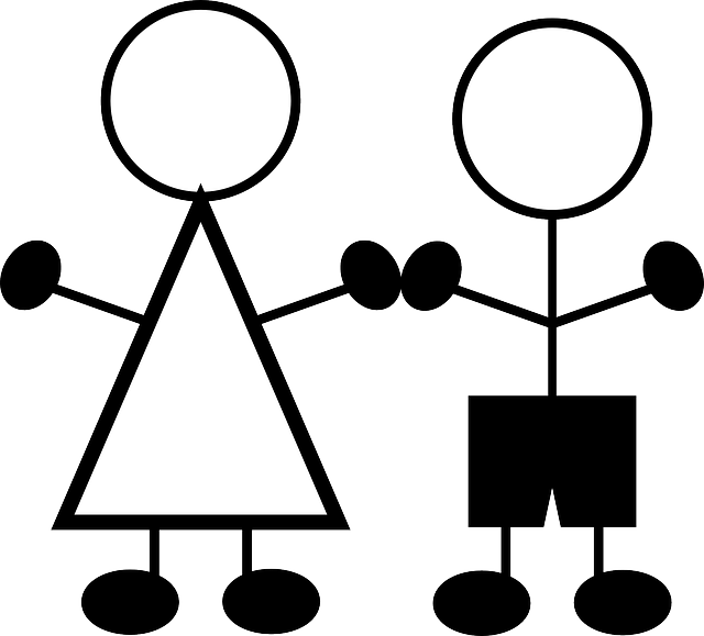 简笔画 孩子们 女孩 - 免费矢量图形