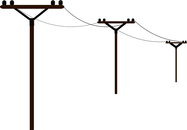 电线杆 电源线 电线 - 免费矢量图形