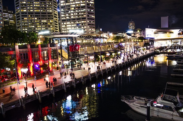 亲爱的港口 悉尼 晚灯 - 上的免费照片