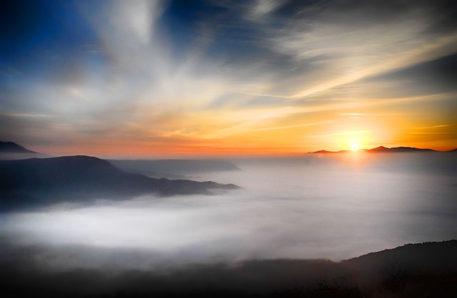 云 日落 雾 - 上的免费照片