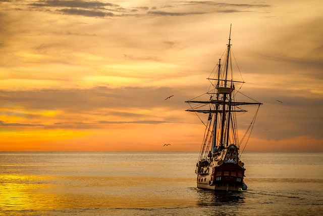 日落 船 帆 - 上的免费照片