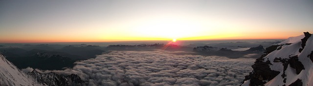 勃朗峰 日落 阿尔卑斯山 - 上的免费照片