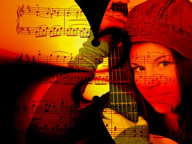 音乐 女士 吉他 - 上的免费图片