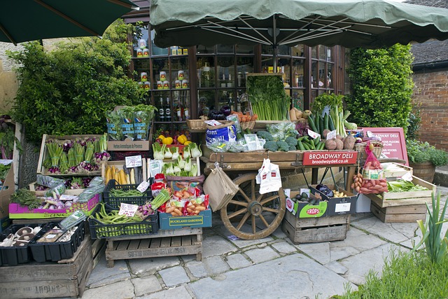 蔬菜水果商的手推车 蔬菜展示 旧木托盘和箱子 - 上的免费照片