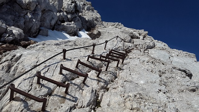 通过飞拉达 Alpspitze 梯子 - 上的免费照片
