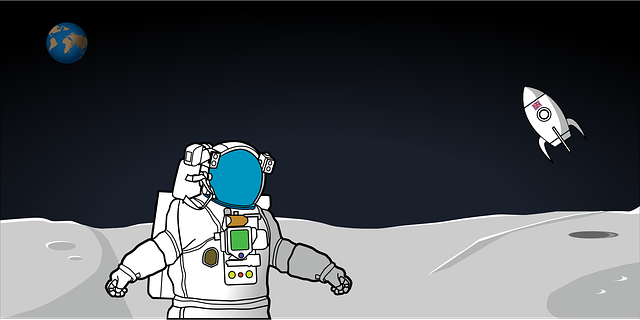 月亮 宇航员 行星 - 免费矢量图形