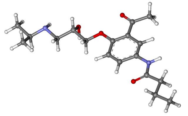 醋丁洛尔 Β受体阻断药 分子 - 上的免费图片