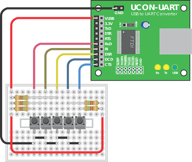 Ucon-Uart 面包板 电子电路 - 免费矢量图形