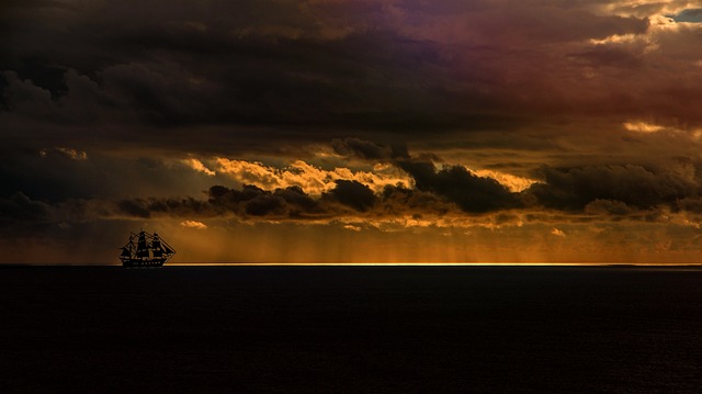 船 海 日落 - 上的免费照片