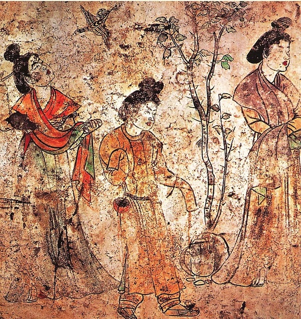 中国壁画 唐朝 李显墓 - 上的免费图片