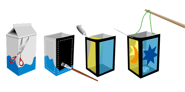灯笼 手工 牛奶盒 - 免费矢量图形