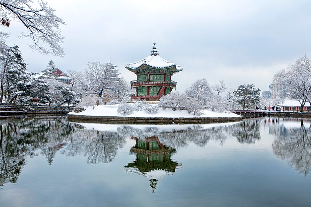景福宫 朝着花园 雪景 - 上的免费照片