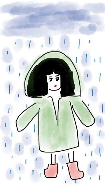 女孩 雨衣 雨 - 上的免费图片