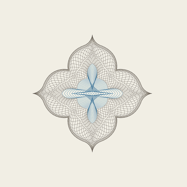 扭索什 玫瑰花结 防伪印刷 - 免费矢量图形