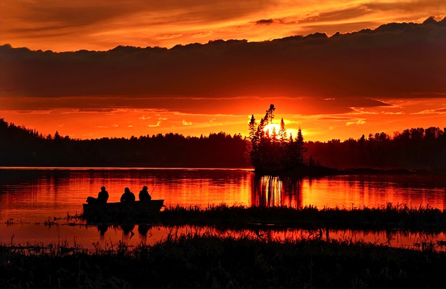 日落 渔民 剪影 - 上的免费照片