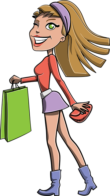 女孩 购物 包 - 免费矢量图形