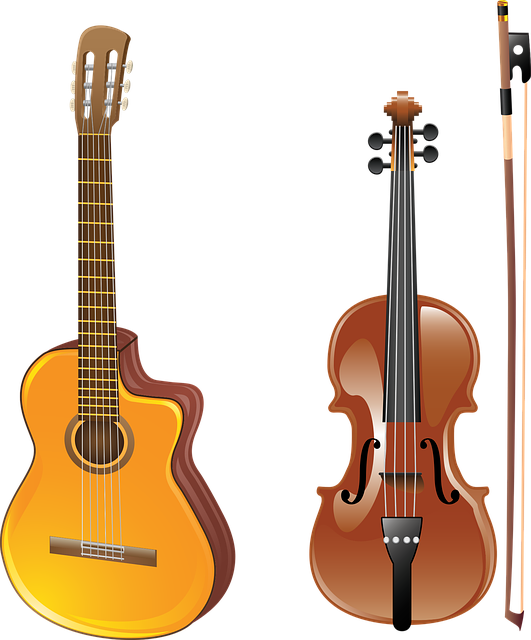 吉他 小提琴 弓 - 免费矢量图形