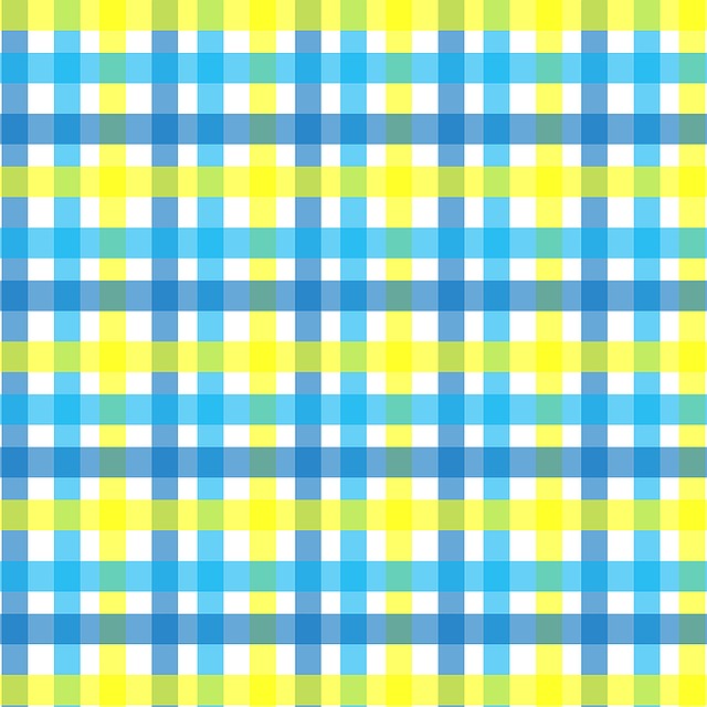 格子 黄色 水色 - 上的免费图片